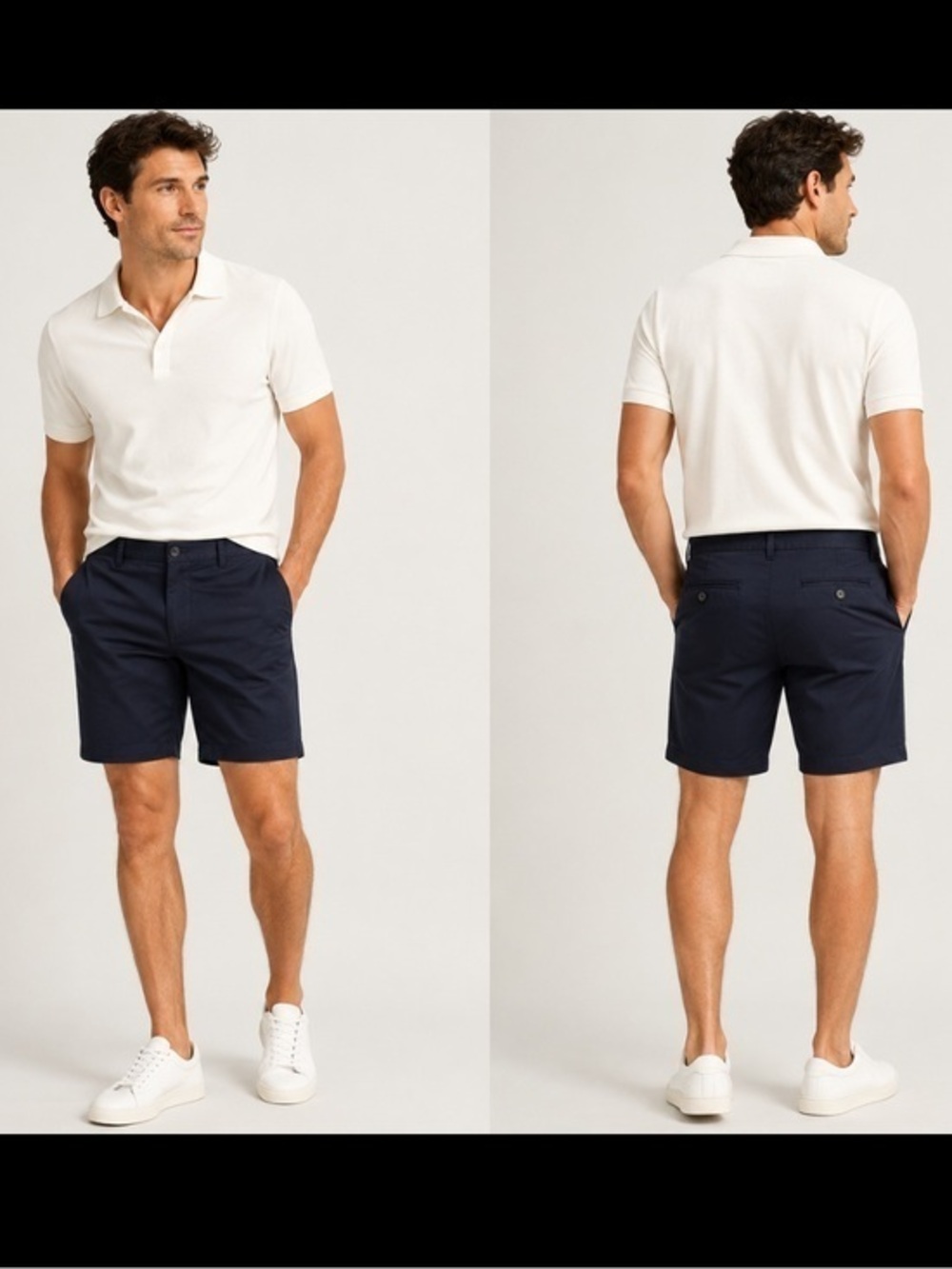 Club Monaco Baxter Fit Men’s Navy Chino Shorts Size 36
